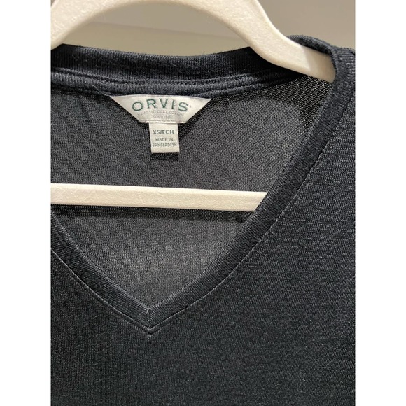 Orvis Women's‎ Black Knit Short Sleeve Blouse Tshirt Size XS, oversized - Picture 4 of 6